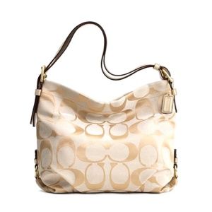 NEW Coach F15067 Soho Signature Duffle Shoulder Bag Tan/ Gold